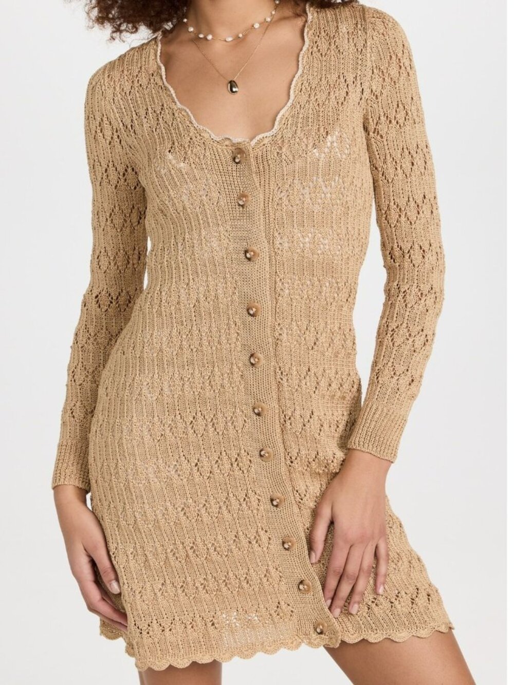 Stella Pardo Paris Crochet Knit Sweater Dress Coquette 90s Cottage Core Phoebe